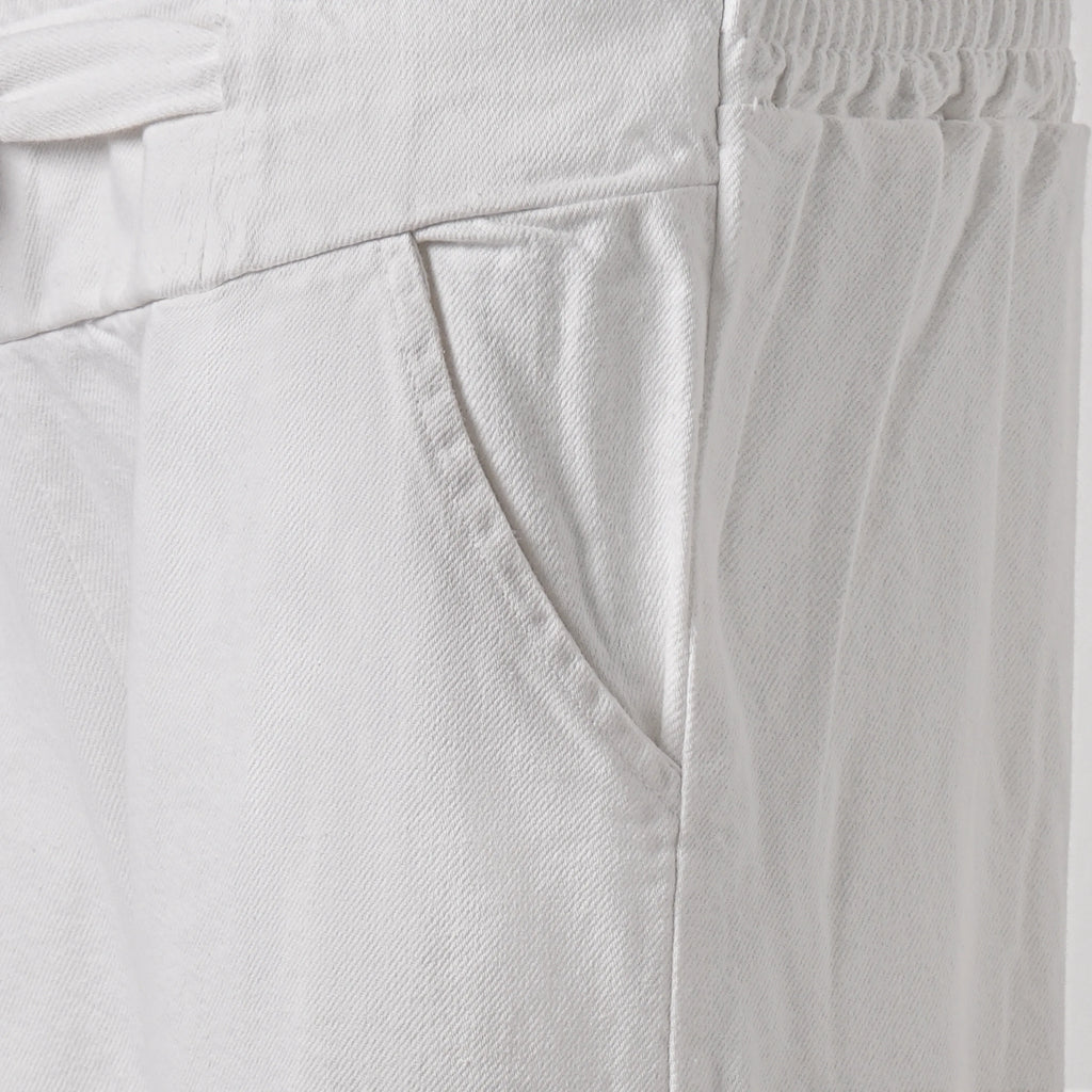 Women’s Wide Leg Drawstring Denim Pants - Set of 2 Pieces