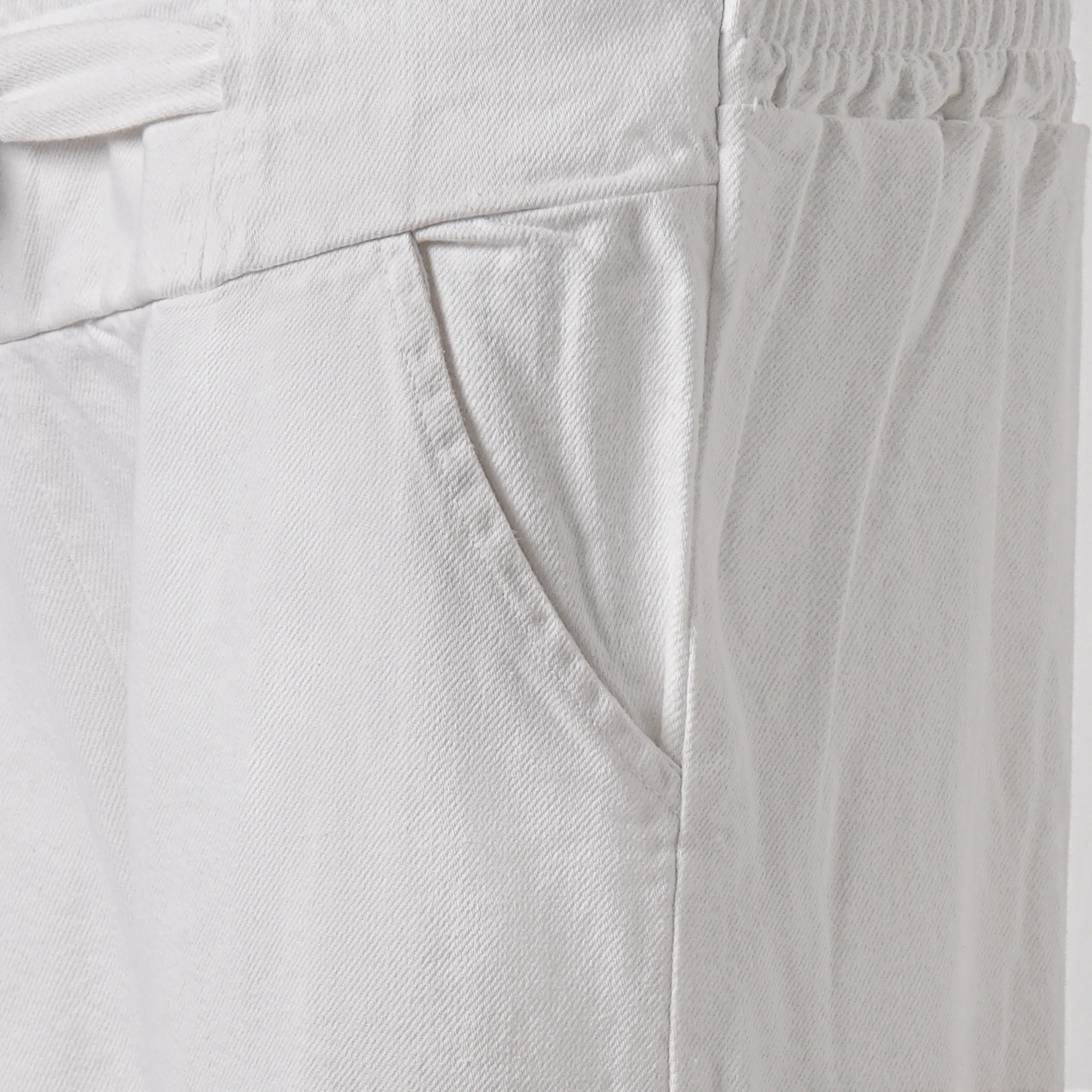 Women’s Wide Leg Drawstring Denim Pants - Set of 4 Pieces