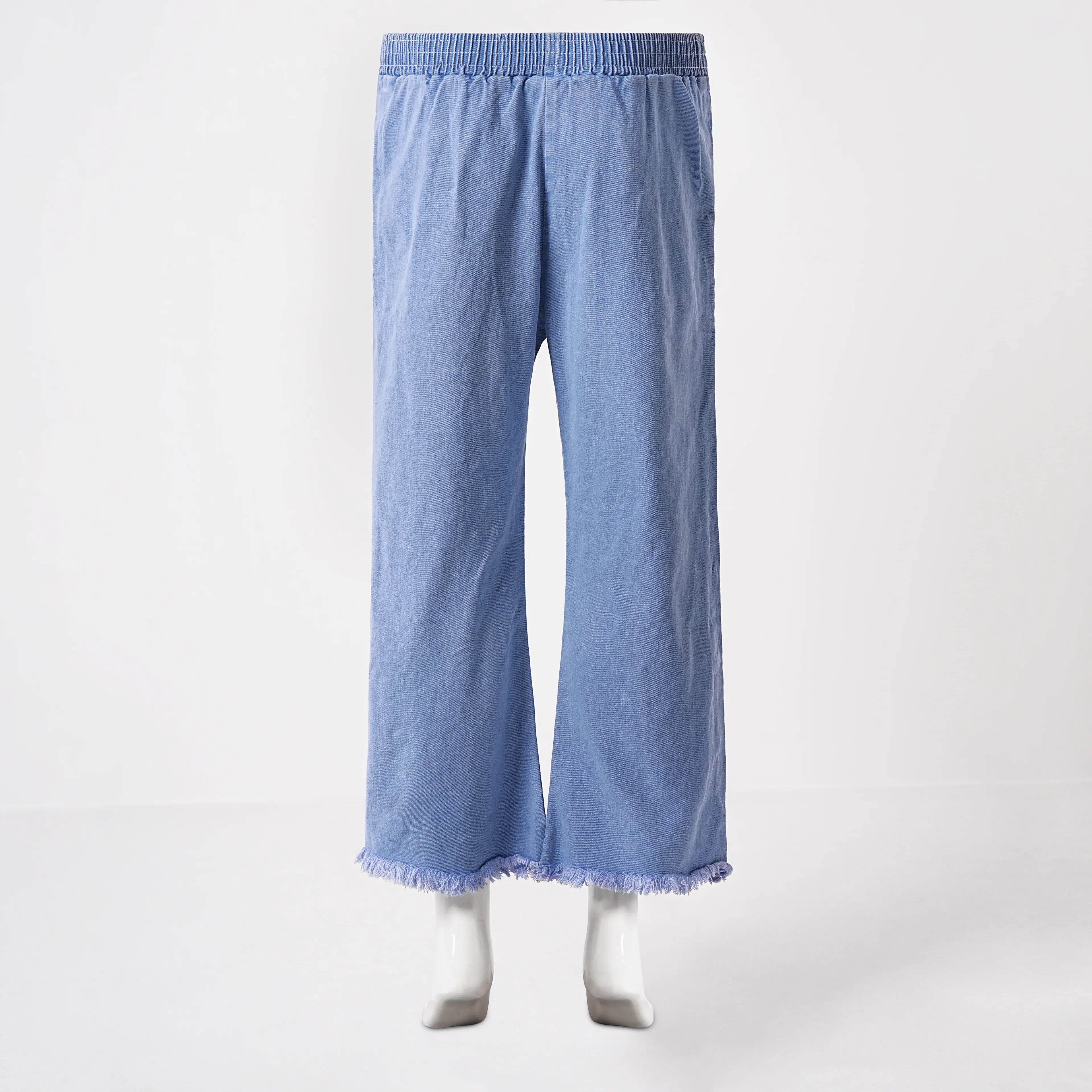 Women’s Wide Leg Drawstring Denim Pants - Set of 2 Pieces