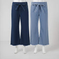 Women’s Wide Leg Drawstring Denim Pant - Set of 2 Piece