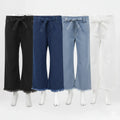 Women’s Wide Leg Drawstring Denim Pants - Set of 4 Pieces