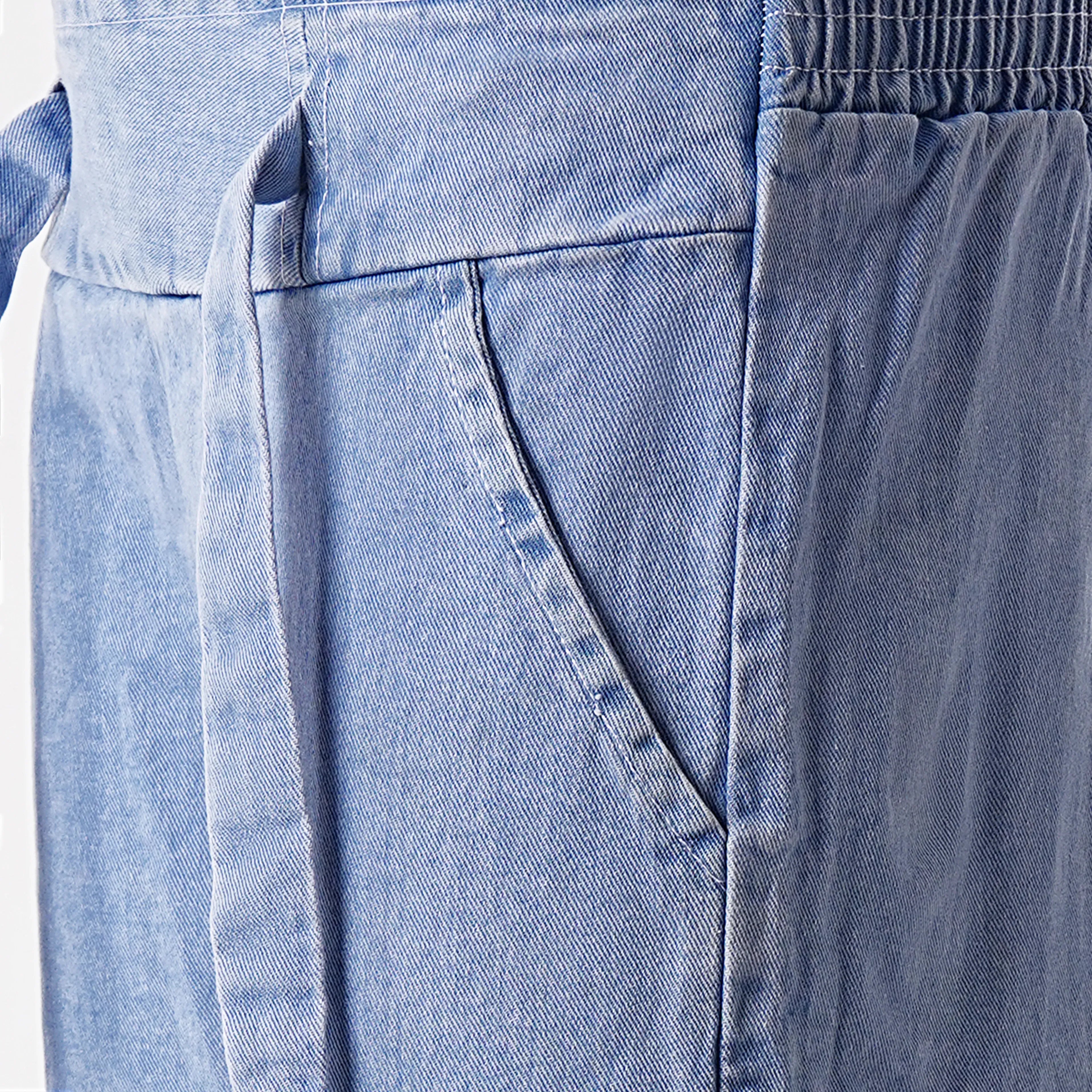 Women’s Wide Leg Drawstring Denim Pant - Set of 2 Piece