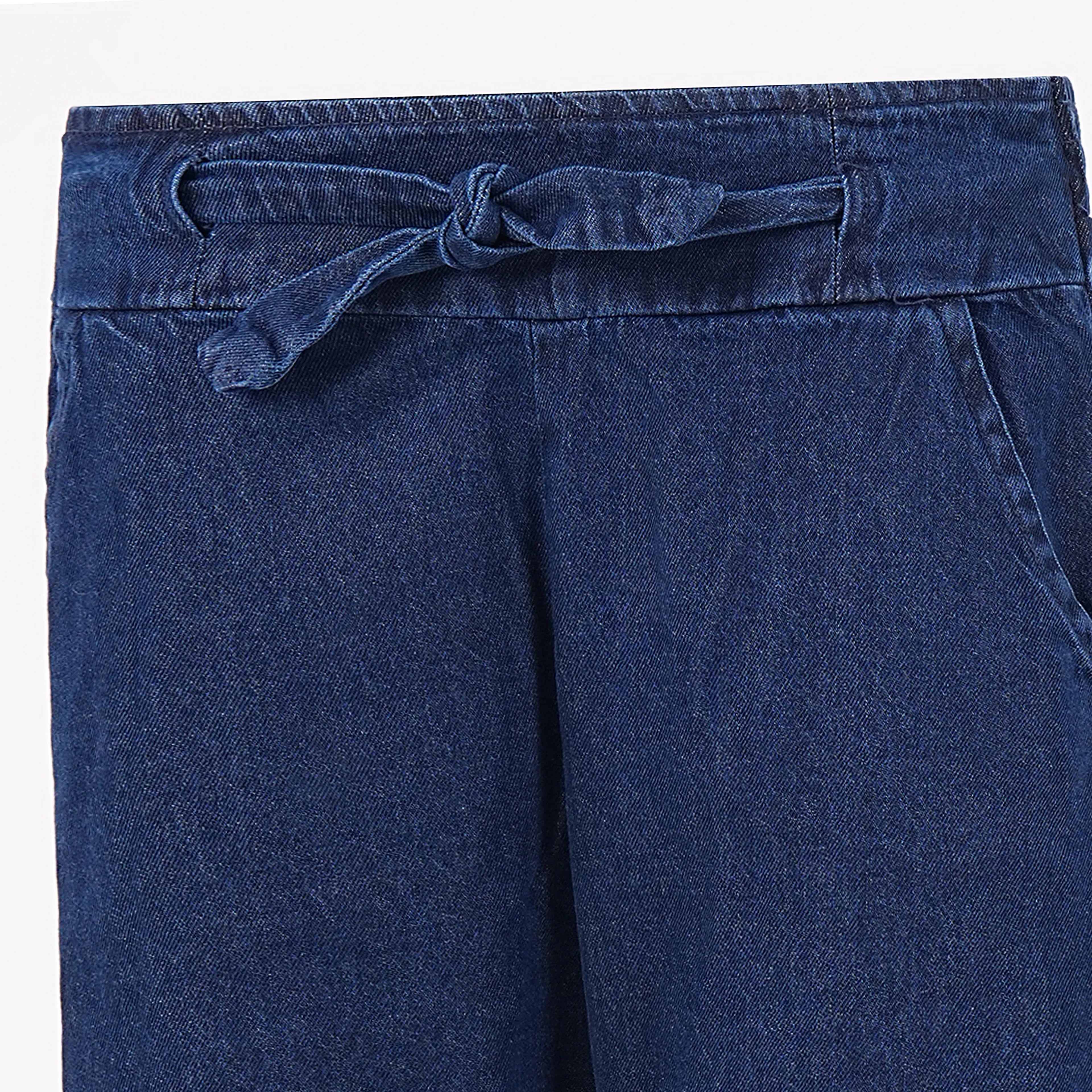 Women’s Wide Leg Drawstring Denim Pants - Set of 2 Piece