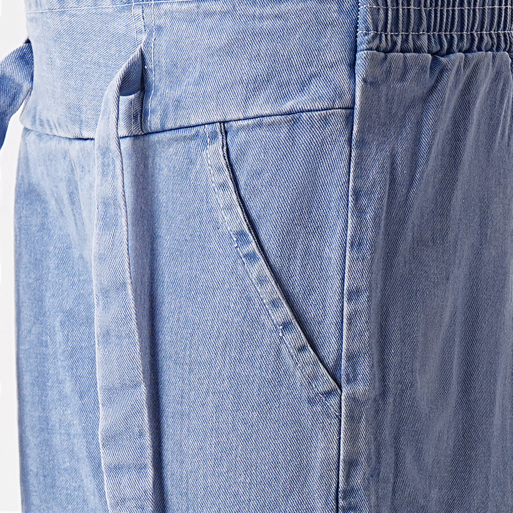 Stylish Women’s Soft Denim Plazzo Pants - Sky Blue