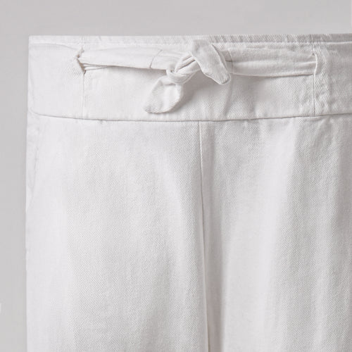 Stylish Women’s Soft Denim Plazzo Pants - White