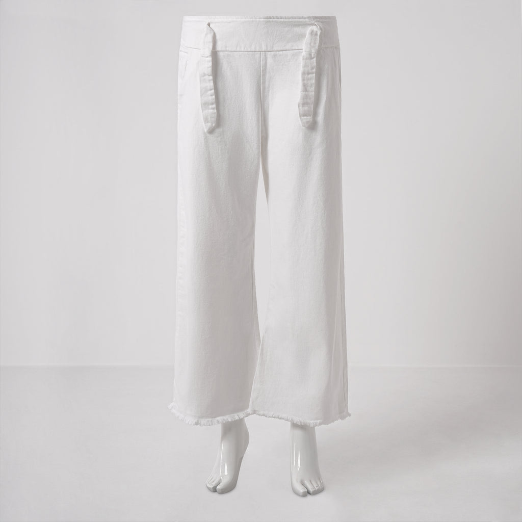 Stylish Women’s Soft Denim Plazzo Pants - White