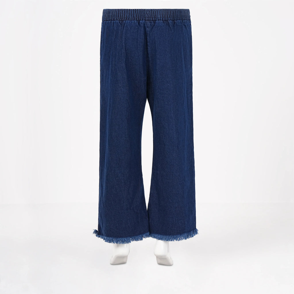 Women’s Wide Leg Drawstring Denim Pants - Set of 2 Piece